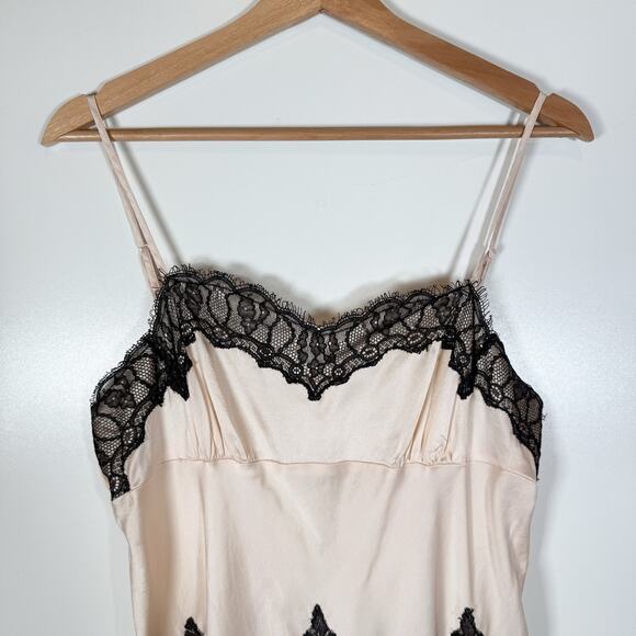 Victoria’s Secret Silk Lace Slip Dress Glam Romantic Black Nude L Nightwear - Picture 6 of 12